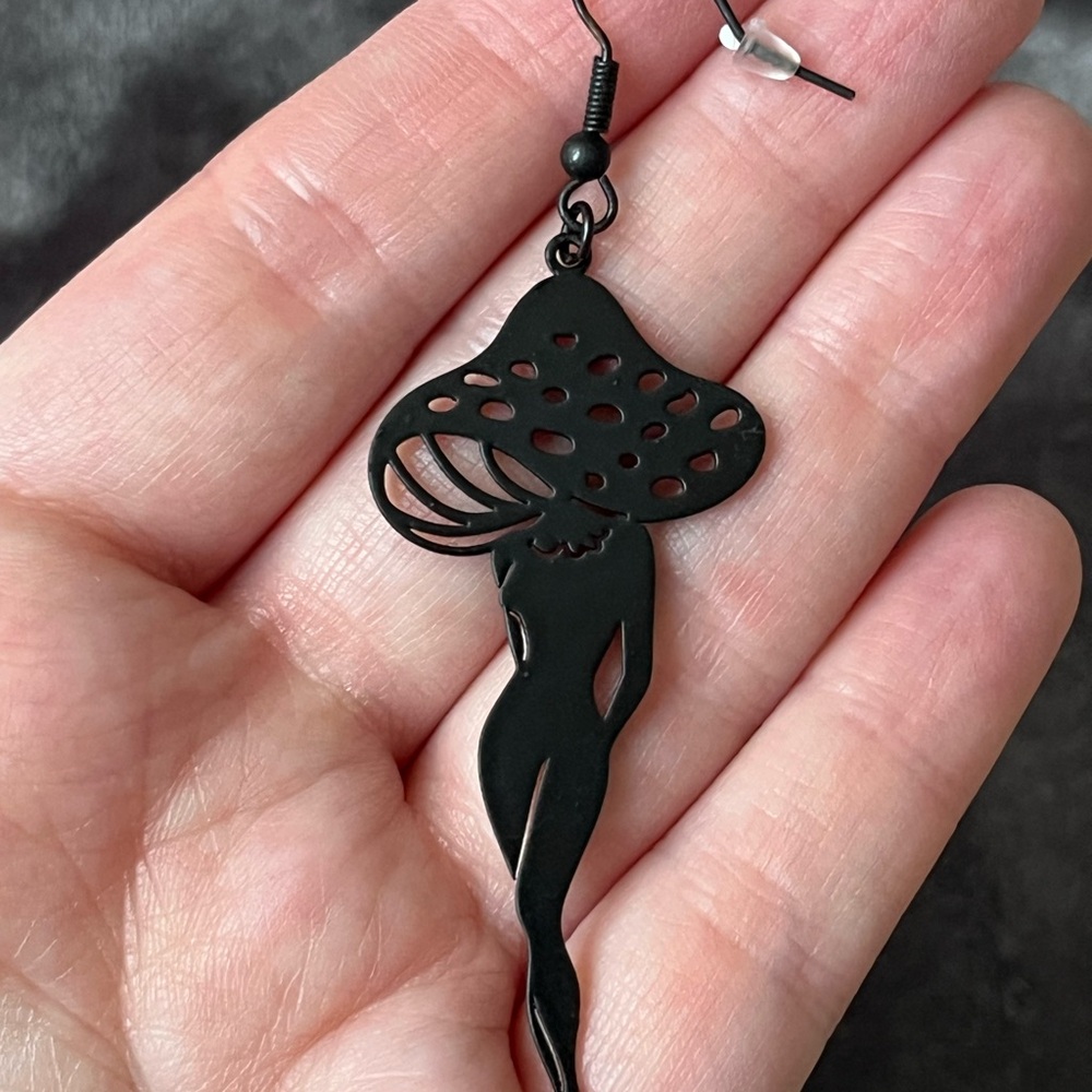 Sleek Black Silhouette Earrings